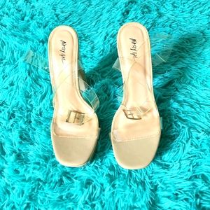 Nasty Gal clear strap platform heels